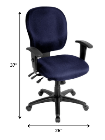 Navy Fabric Chair By Homeroots - 372357 | Office Chairs | Modishstore - 2