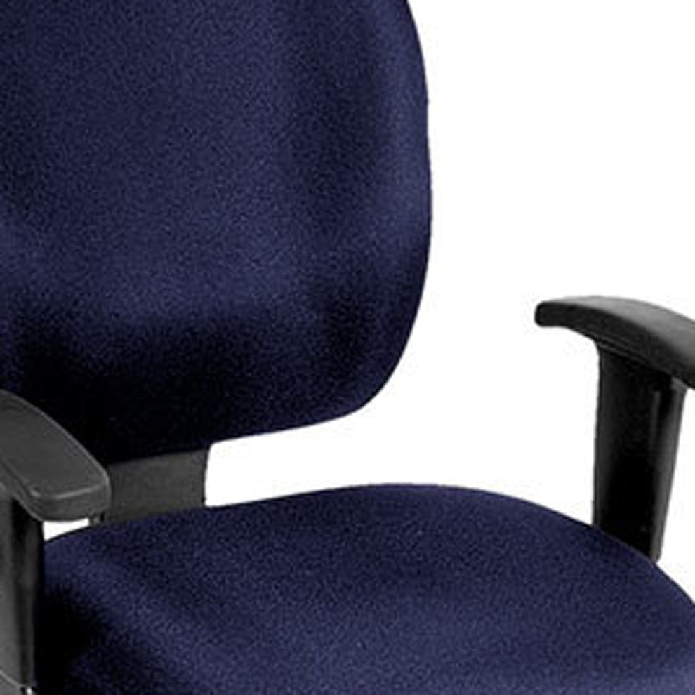 Navy Fabric Chair By Homeroots - 372357 | Office Chairs | Modishstore - 3