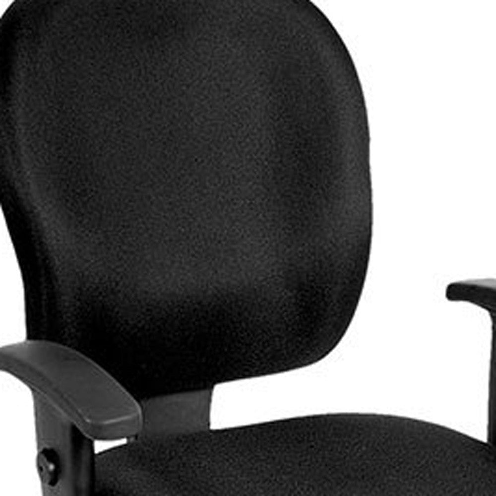 Black Fabric Chair By Homeroots - 372358 | Office Chairs | Modishstore - 3