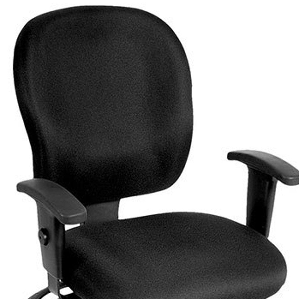 Black Fabric Chair By Homeroots - 372358 | Office Chairs | Modishstore - 4