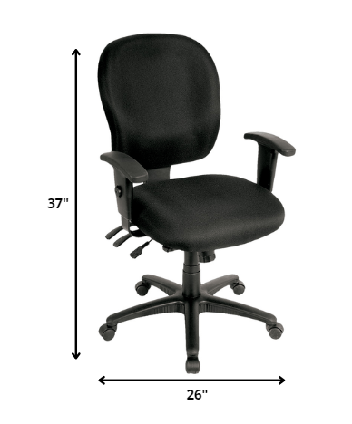 Charcoal Fabric Chair By Homeroots | Office Chairs | Modishstore - 2