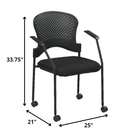 Black Frame Plastic / Fabric Guest Chair By Homeroots - 372367 | Office Chairs | Modishstore - 2