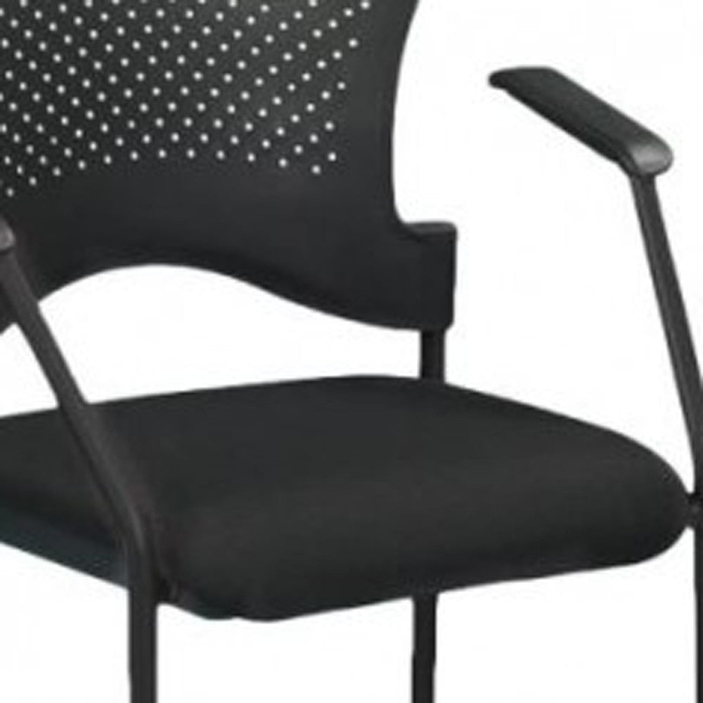 Black Frame Plastic / Fabric Guest Chair By Homeroots - 372367 | Office Chairs | Modishstore - 3