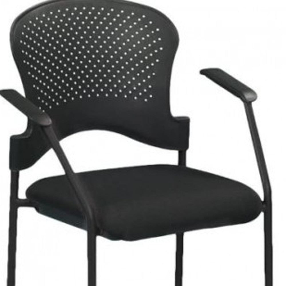 Black Frame Plastic / Fabric Guest Chair By Homeroots - 372367 | Office Chairs | Modishstore - 4