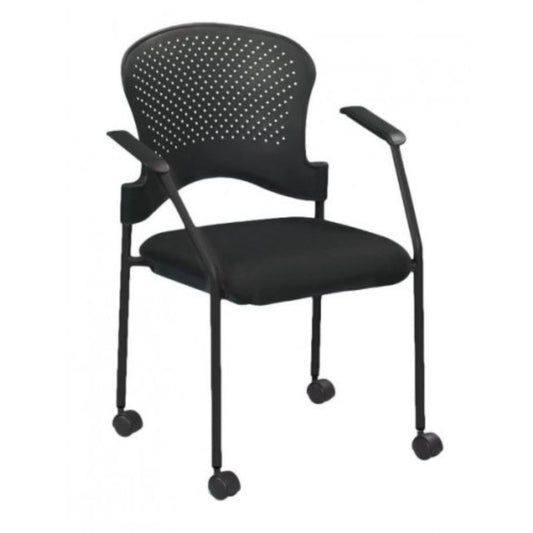 Black Frame Plastic / Fabric Guest Chair By Homeroots - 372367 | Office Chairs | Modishstore - 5