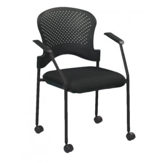 Black Frame Plastic / Fabric Guest Chair By Homeroots - 372367 | Office Chairs | Modishstore