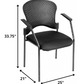 Black Frame Plastic / Fabric Guest Chair By Homeroots - 372368 | Office Chairs | Modishstore - 2