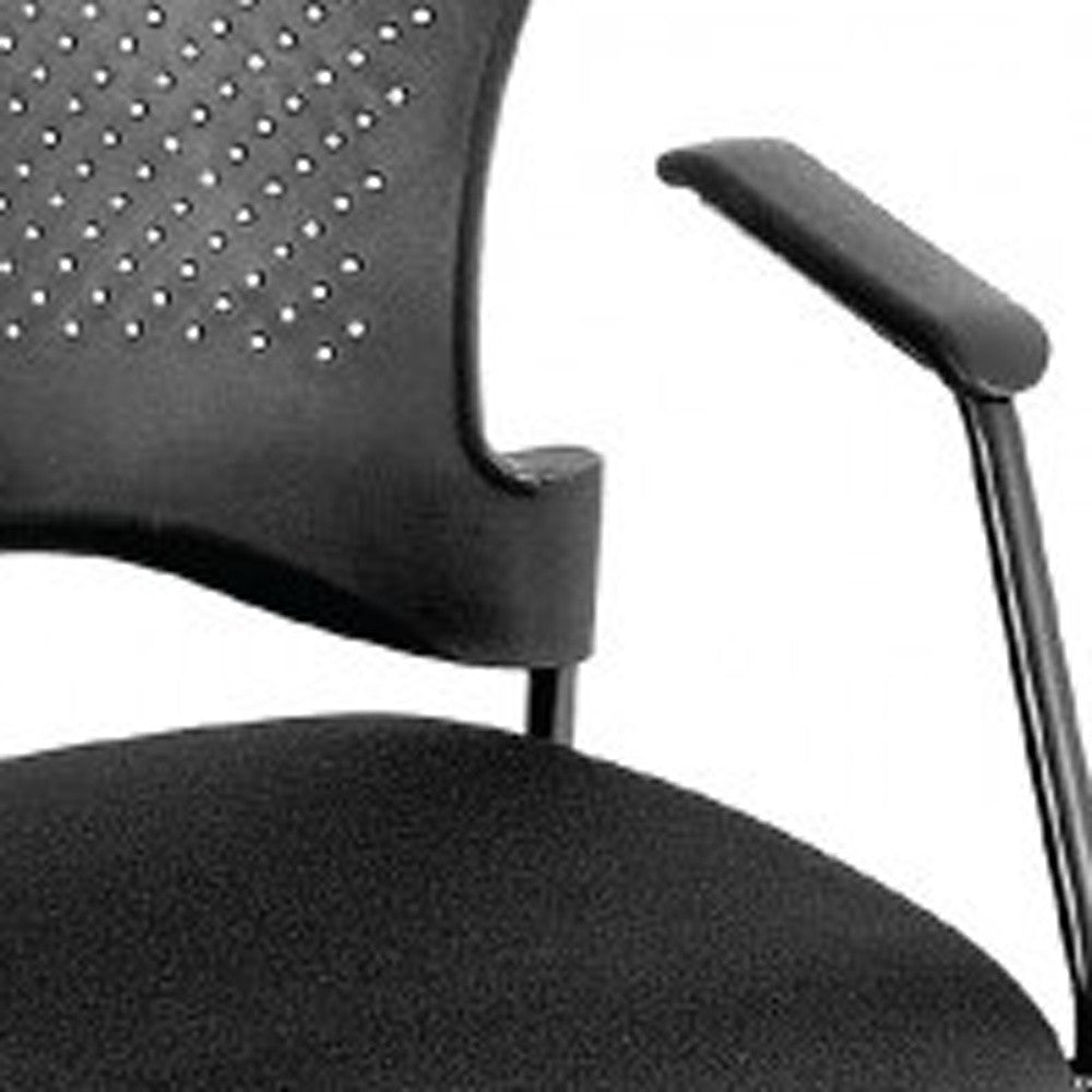 Black Frame Plastic / Fabric Guest Chair By Homeroots - 372368 | Office Chairs | Modishstore - 3