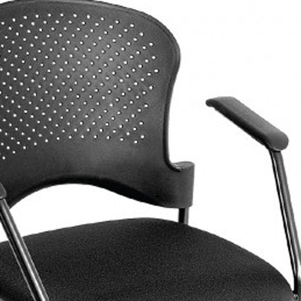 Black Frame Plastic / Fabric Guest Chair By Homeroots - 372368 | Office Chairs | Modishstore - 4