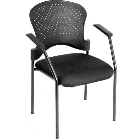 Black Frame Plastic / Fabric Guest Chair By Homeroots - 372368 | Office Chairs | Modishstore - 5