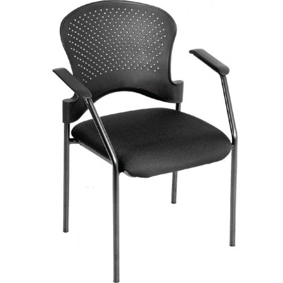 Black Frame Plastic / Fabric Guest Chair By Homeroots - 372368 | Office Chairs | Modishstore