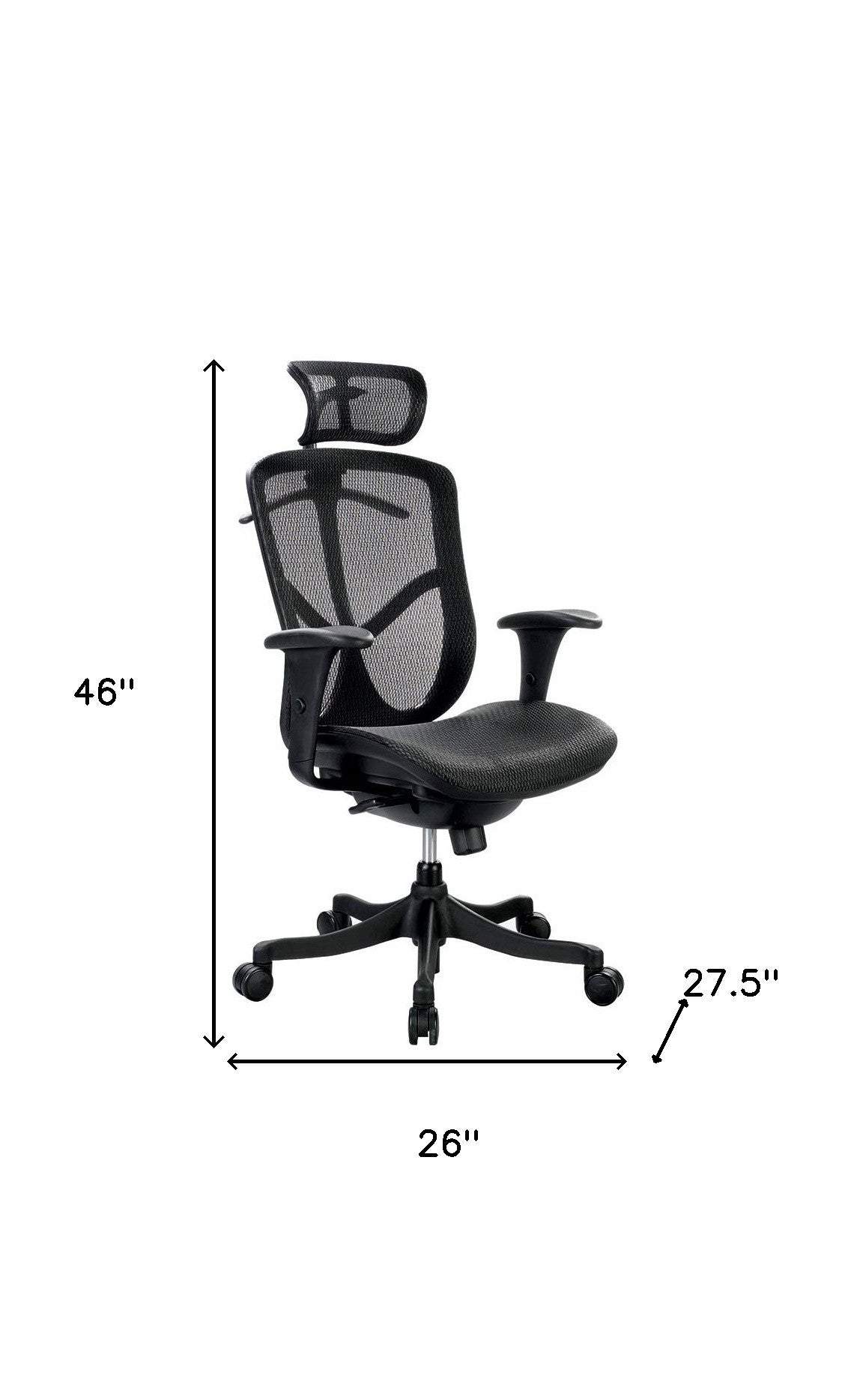 Black Mesh High Tilt Chair By Homeroots | Office Chairs | Modishstore - 2