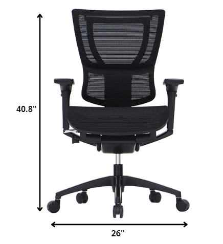 Black Mesh Tilt Tension Control Chair By Homeroots | Office Chairs | Modishstore - 2