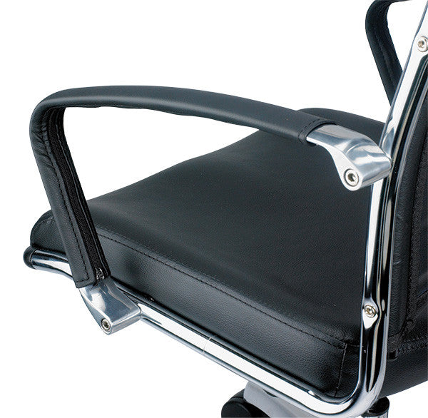 Black Leather Chair By Homeroots - 372374 | Office Chairs | Modishstore - 2
