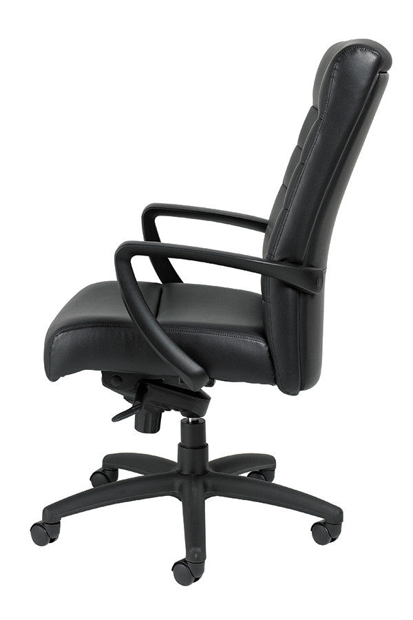 Black Leather Chair By Homeroots - 372375 | Office Chairs | Modishstore - 3