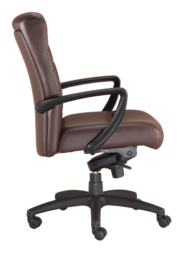 Black Leather Chair By Homeroots - 372375 | Office Chairs | Modishstore - 6