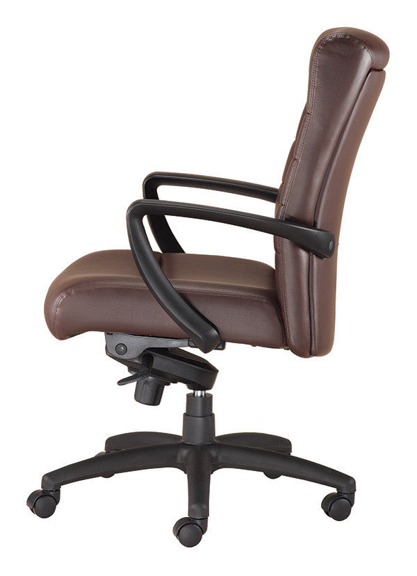 Black Leather Chair By Homeroots - 372375 | Office Chairs | Modishstore - 8