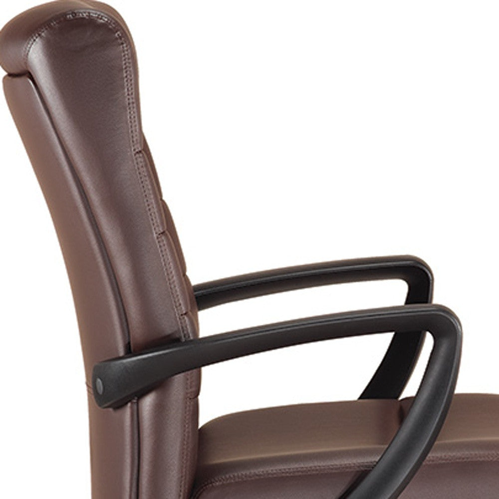 Black Leather Chair By Homeroots - 372375 | Office Chairs | Modishstore - 10