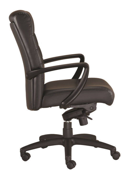 Black Leather Chair By Homeroots - 372378 | Office Chairs | Modishstore