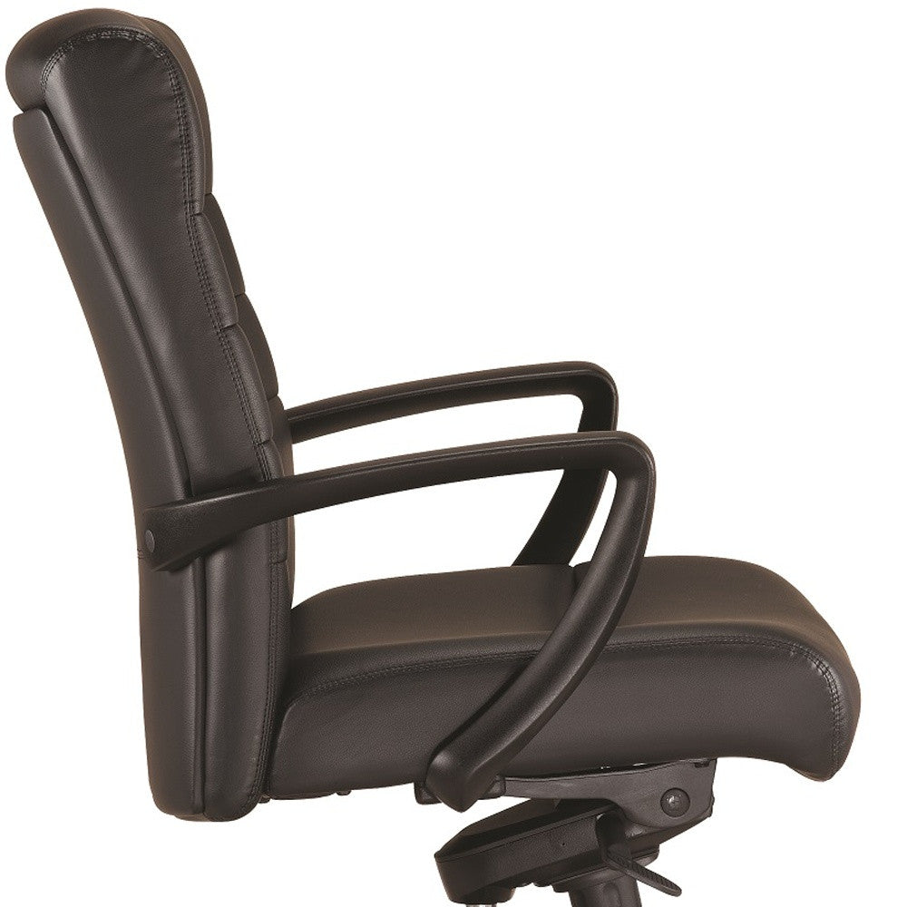 Black Leather Chair By Homeroots - 372378 | Office Chairs | Modishstore - 4