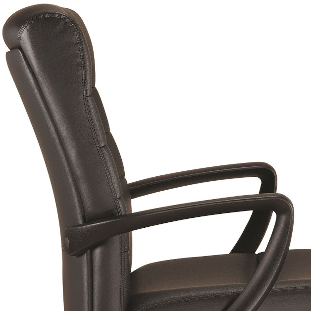 Black Leather Chair By Homeroots - 372378 | Office Chairs | Modishstore - 5