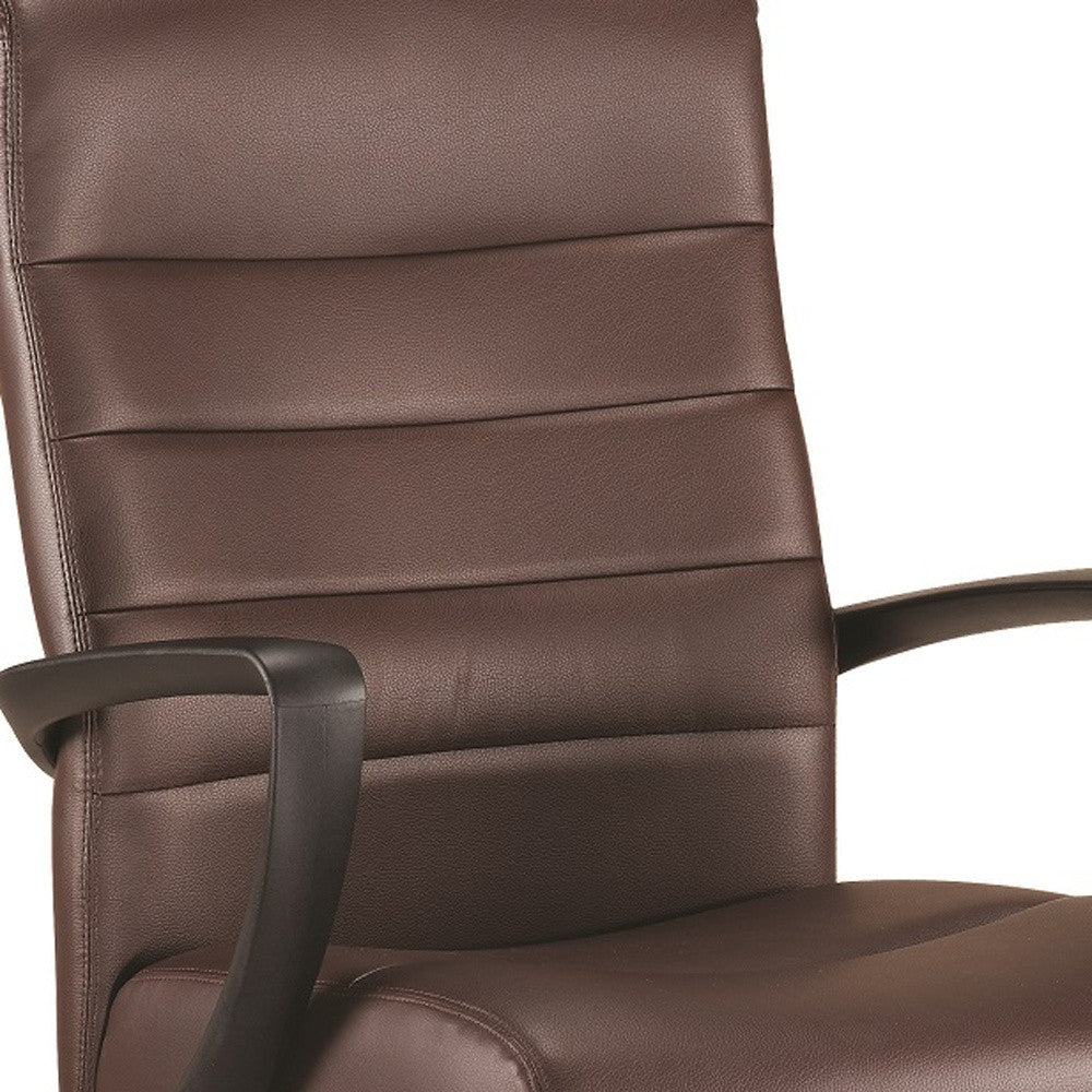 Black Leather Chair By Homeroots - 372378 | Office Chairs | Modishstore - 8