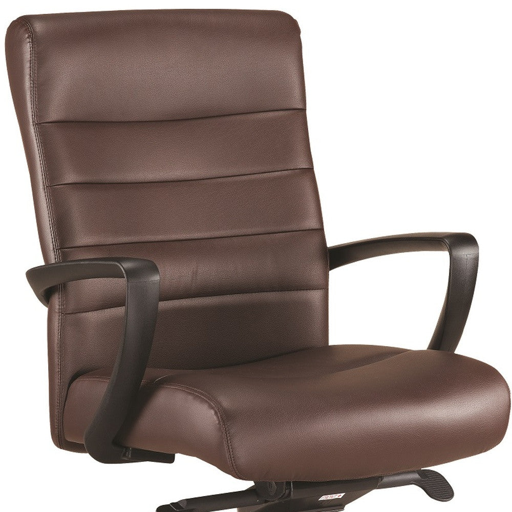 Black Leather Chair By Homeroots - 372378 | Office Chairs | Modishstore - 9