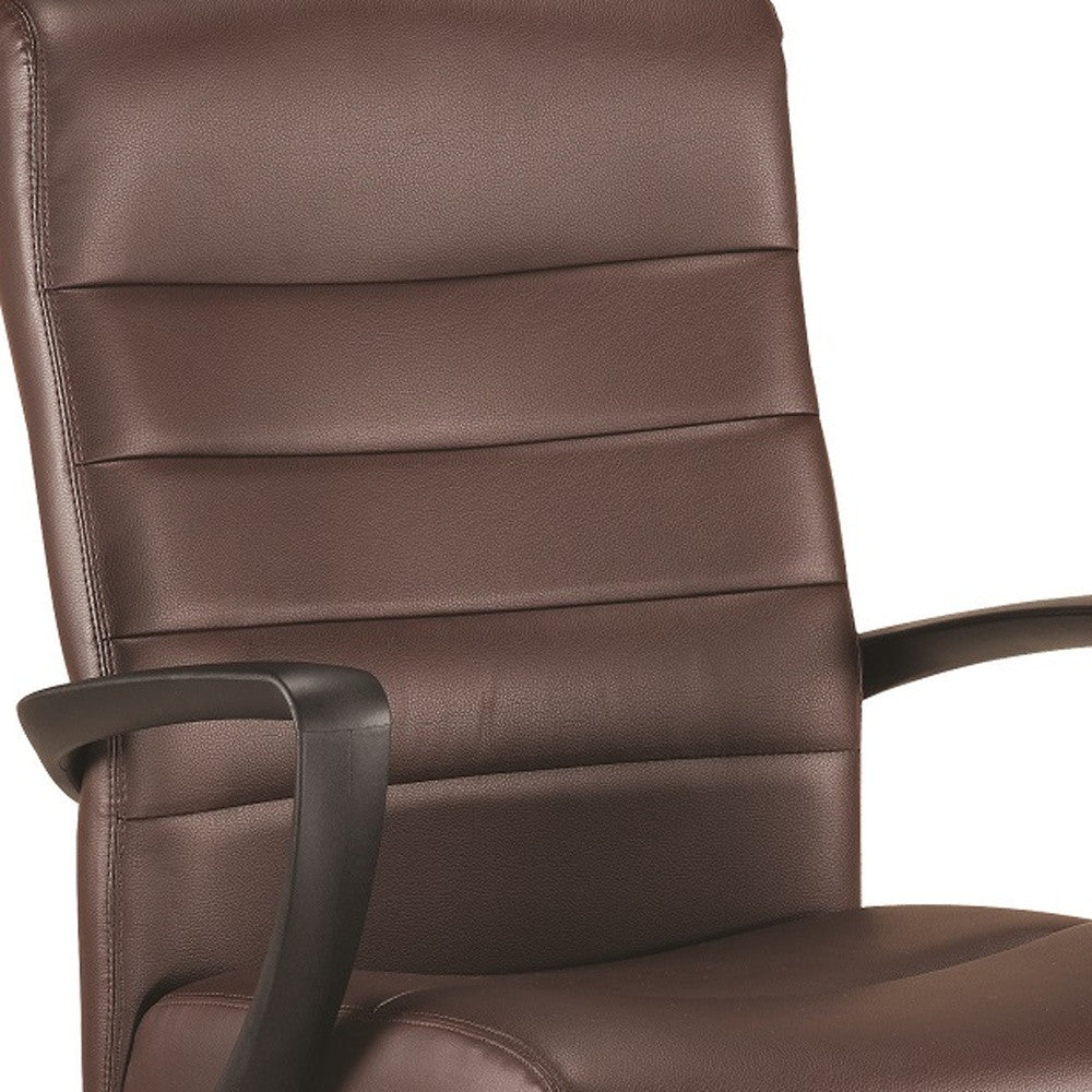 Black Leather Chair By Homeroots - 372378 | Office Chairs | Modishstore - 10