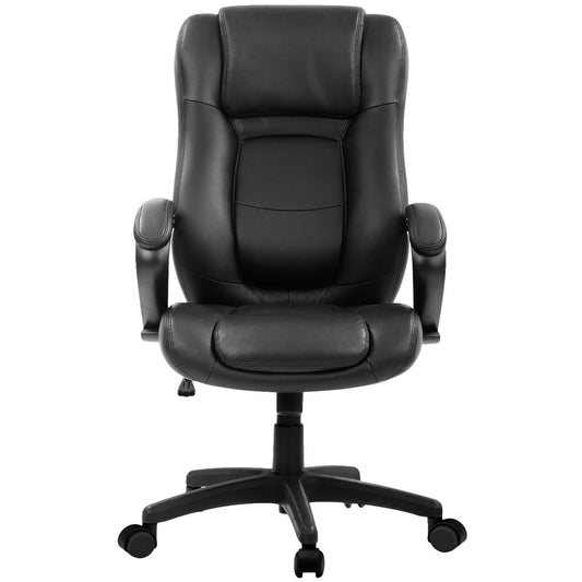 Black Leather Chair By Homeroots - 372381 | Office Chairs | Modishstore