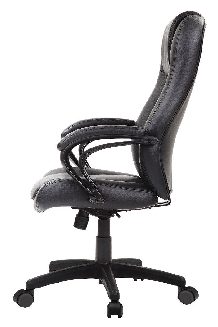 Black Leather Chair By Homeroots - 372382 | Office Chairs | Modishstore - 2