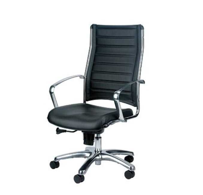 Black Leather Chair By Homeroots - 372383 | Office Chairs | Modishstore