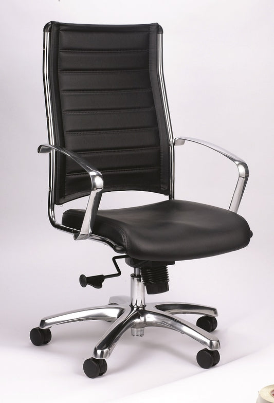 Black Leather Chair By Homeroots - 372384 | Office Chairs | Modishstore