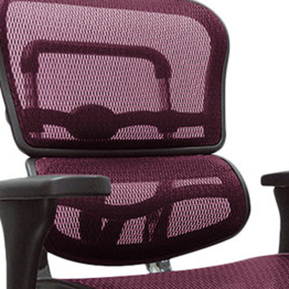 Plum Red Mesh Chair By Homeroots - 372398 | Office Chairs | Modishstore - 3