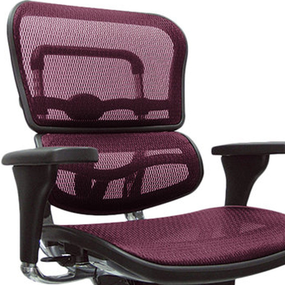 Plum Red Mesh Chair By Homeroots - 372398 | Office Chairs | Modishstore - 4