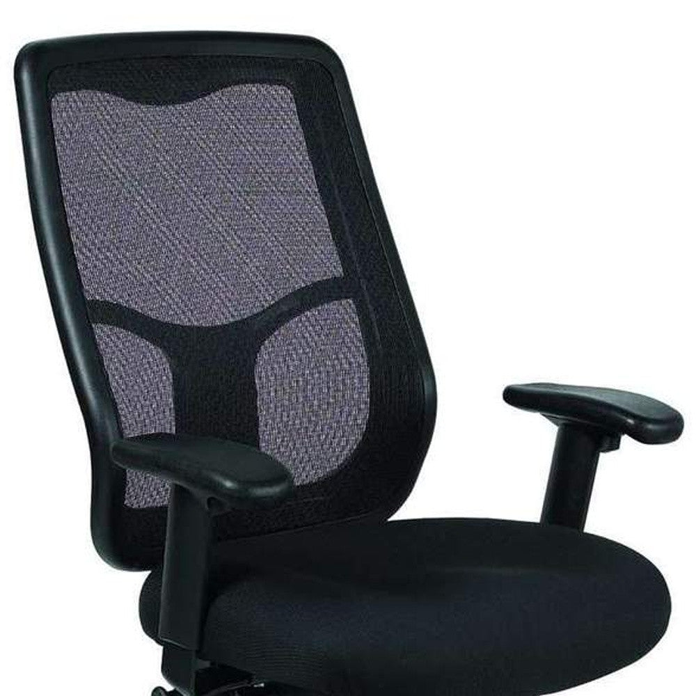 High Back Black Mesh Fabric Chair By Homeroots | Office Chairs | Modishstore - 4