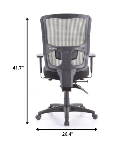 Black Mesh Fabric Chair By Homeroots - 372409 | Office Chairs | Modishstore - 3