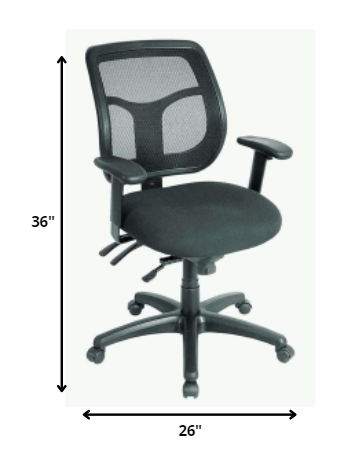 Black Mesh Fabric Chair By Homeroots - 372412 | Office Chairs | Modishstore - 2