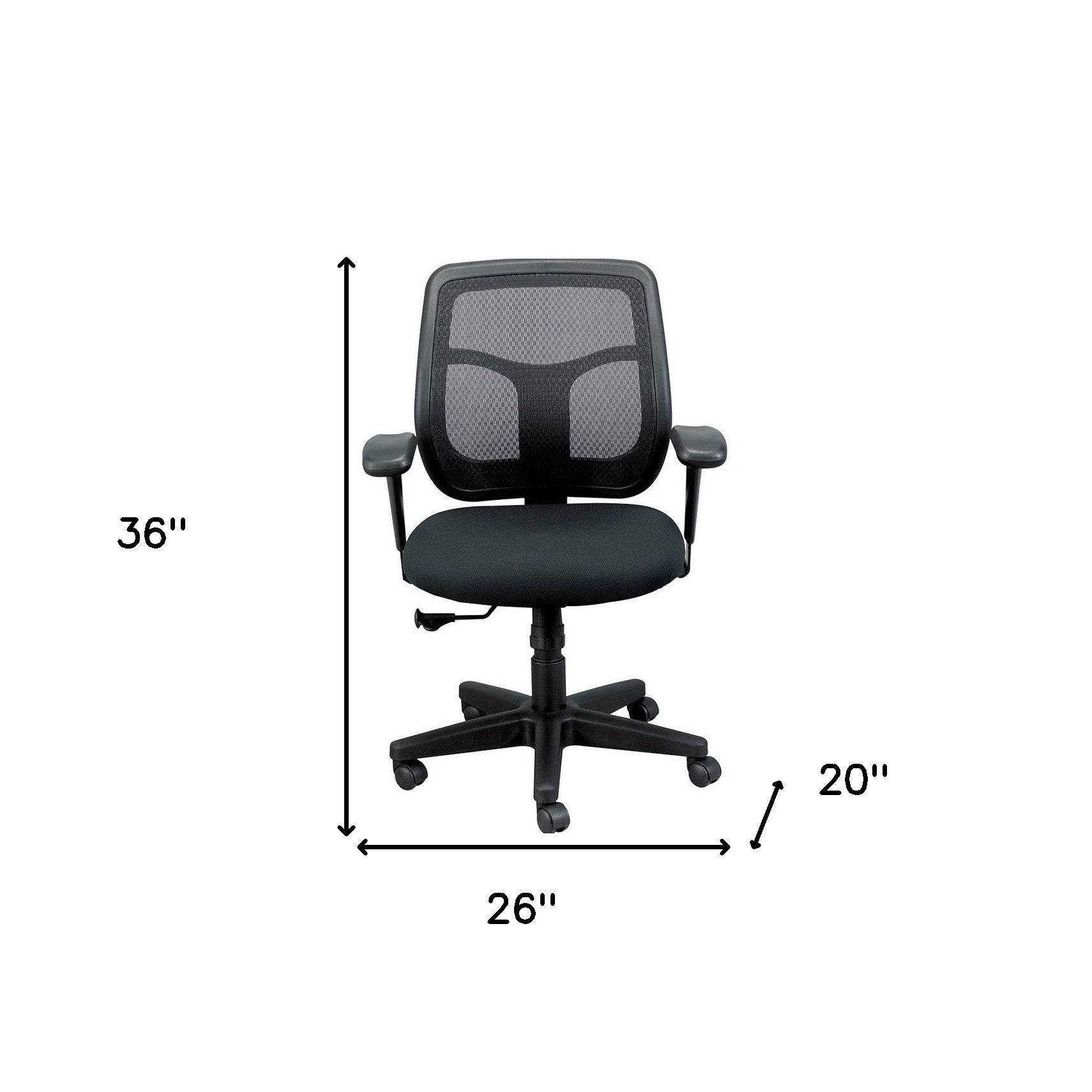 Black Mesh / Fabric By Homeroots | Office Chairs | Modishstore