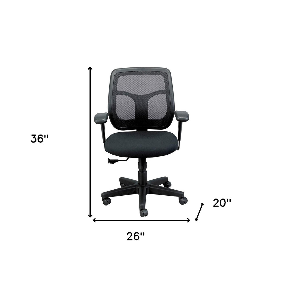 Black Mesh / Fabric By Homeroots | Office Chairs | Modishstore - 2