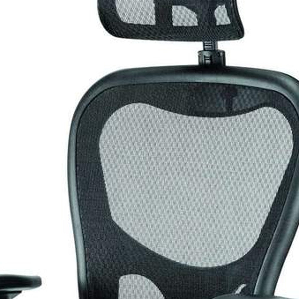 Black Mesh Fabric Rolling Office Desk Chair By Homeroots | Office Chairs | Modishstore - 5