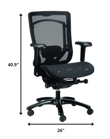 Black Mesh Chair By Homeroots - 372416 | Office Chairs | Modishstore - 2