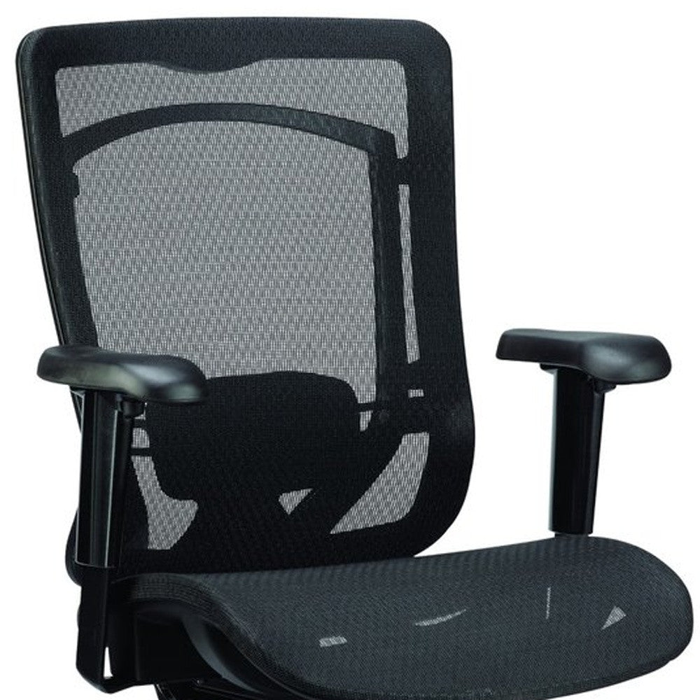 Black Mesh Chair By Homeroots - 372416 | Office Chairs | Modishstore - 4