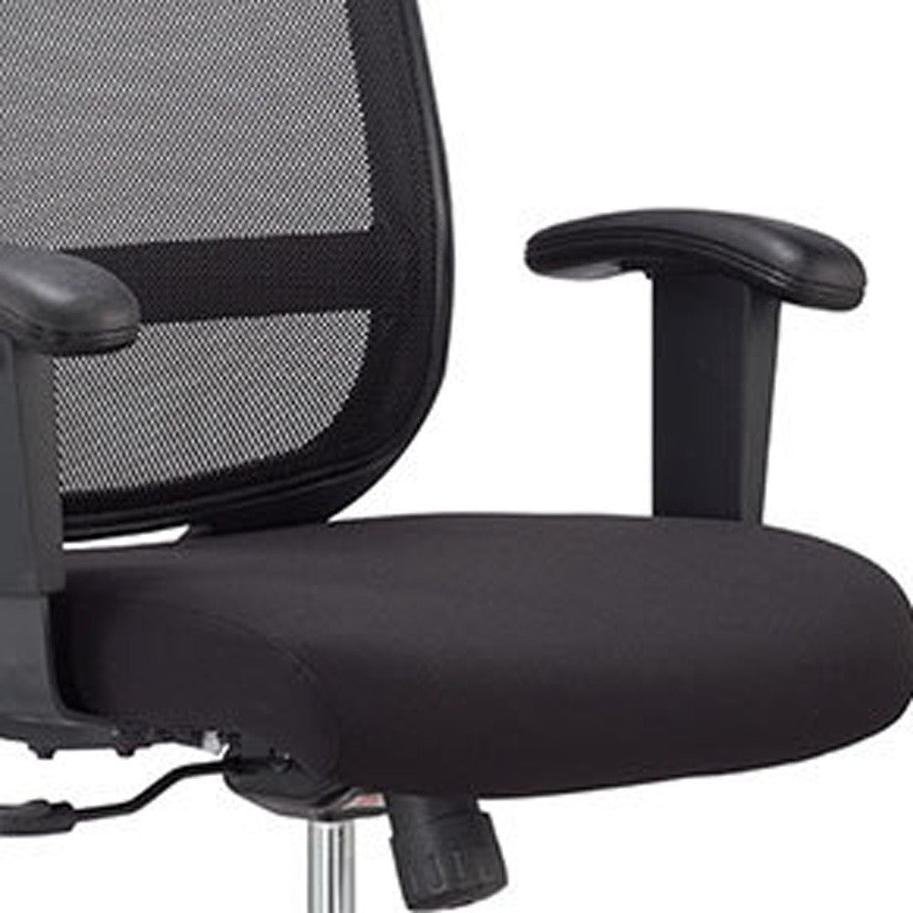 Black Mesh Fabric Chair By Homeroots - 372421 | Office Chairs | Modishstore - 3