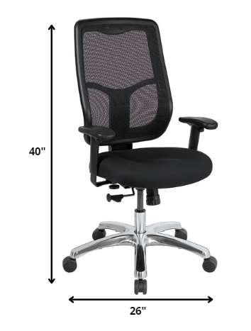 Black Mesh Chair By Homeroots - 372425 | Office Chairs | Modishstore - 2