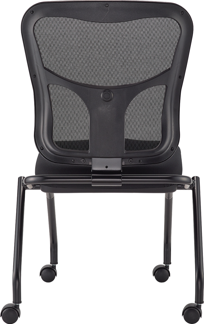 Set of 2 Ergonomic Black Mesh Rolling Guest Chairs By Homeroots | Office Chairs | Modishstore - 2