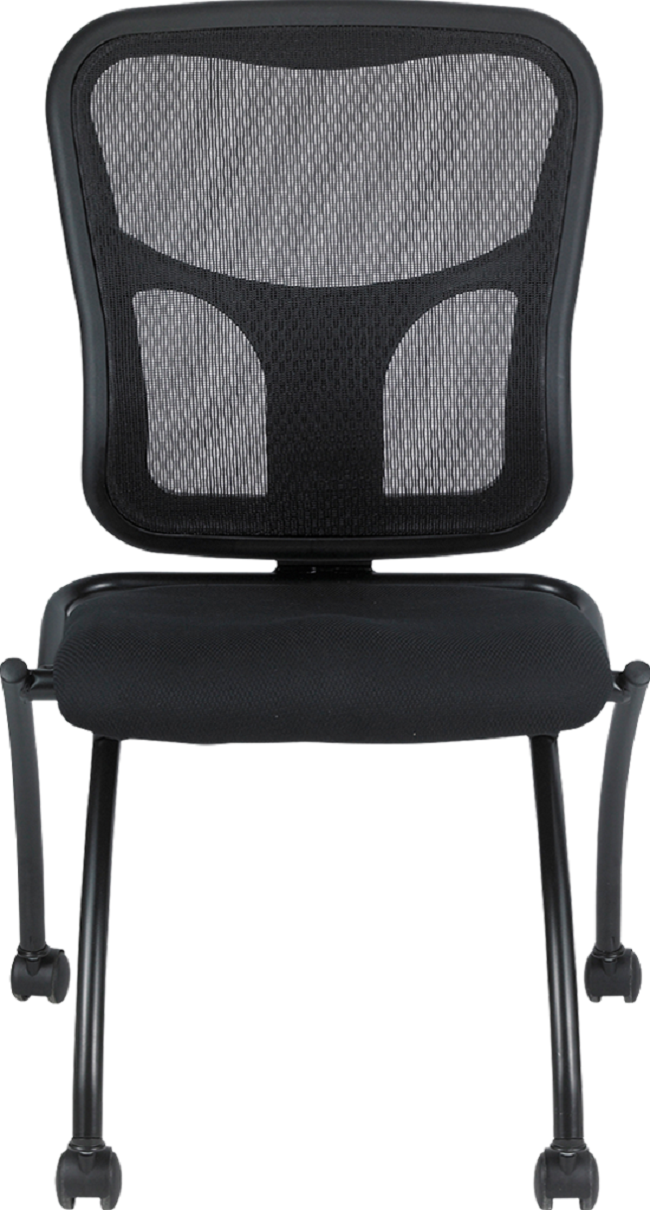 Set of 2 Ergonomic Black Mesh Rolling Guest Chairs By Homeroots | Office Chairs | Modishstore - 3