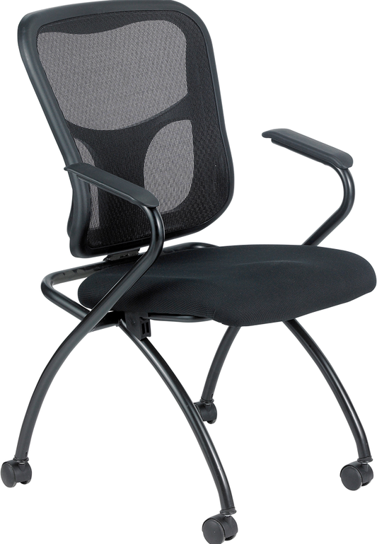 Set of 2 Ergonomic Black Mesh Rolling Arm Chairs By Homeroots | Office Chairs | Modishstore