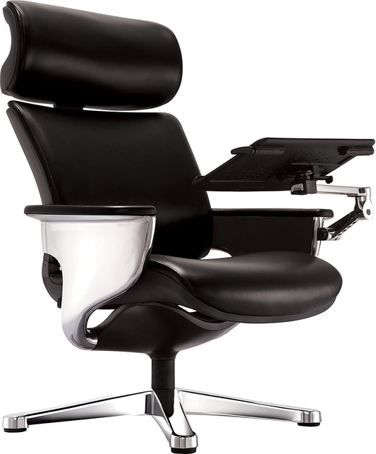Black Leather Chair By Homeroots - 372428 | Office Chairs | Modishstore