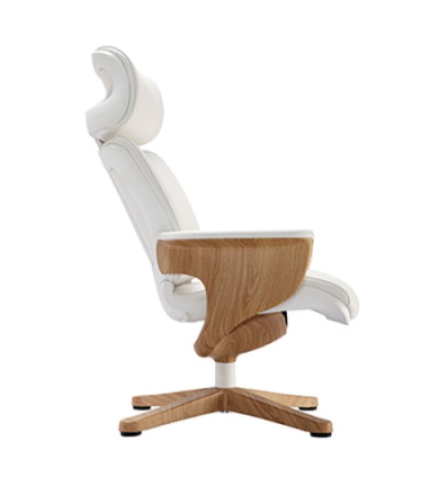White Leather Chair By Homeroots | Office Chairs | Modishstore - 3