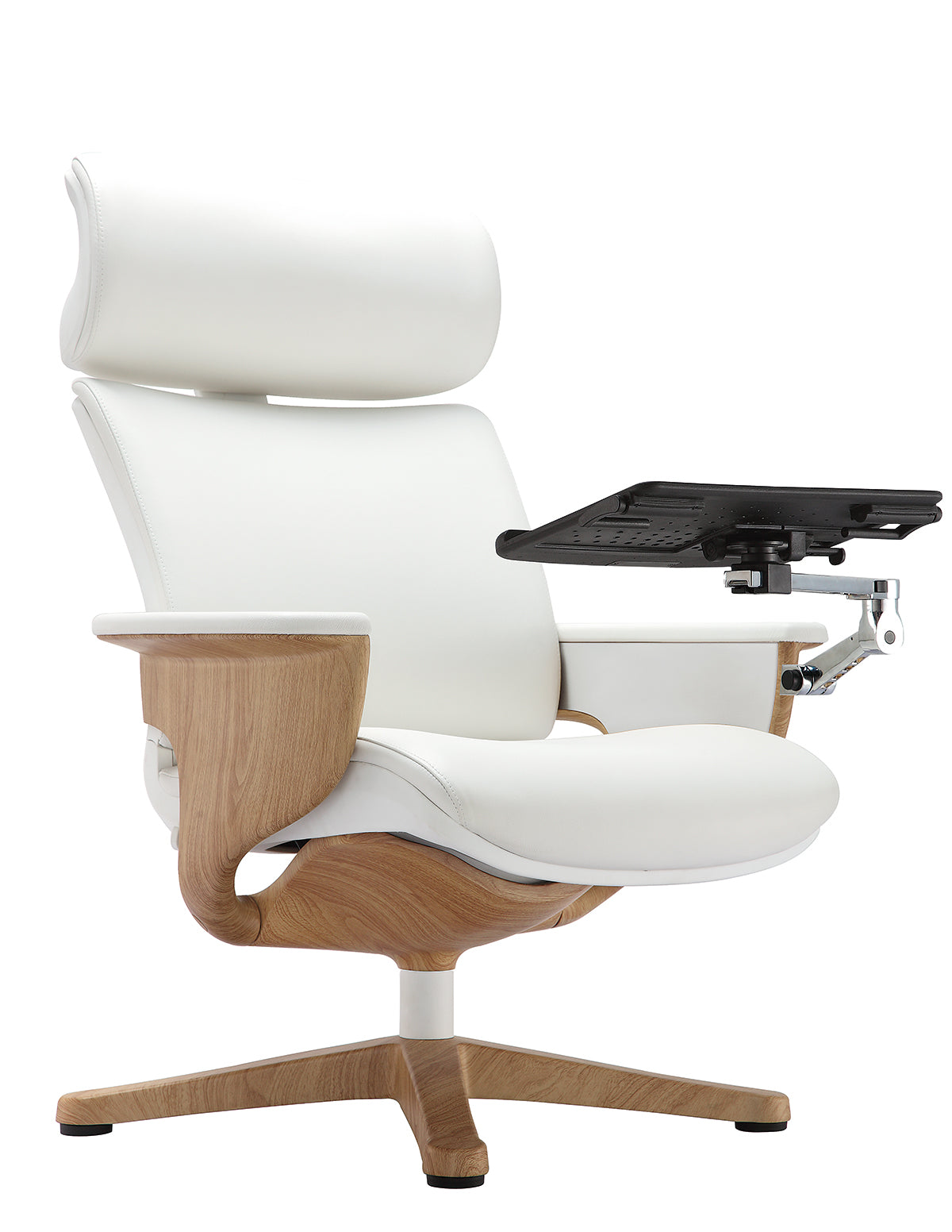 White Leather Chair By Homeroots | Office Chairs | Modishstore - 5